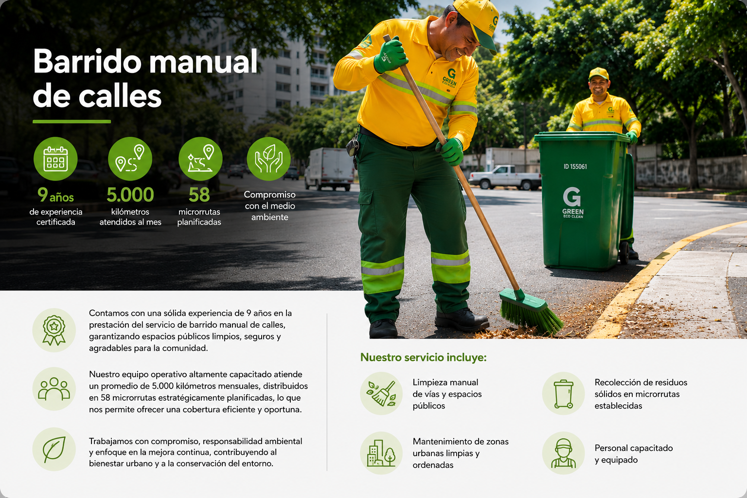Barrido manual de calles — microrrutas y aseo urbano