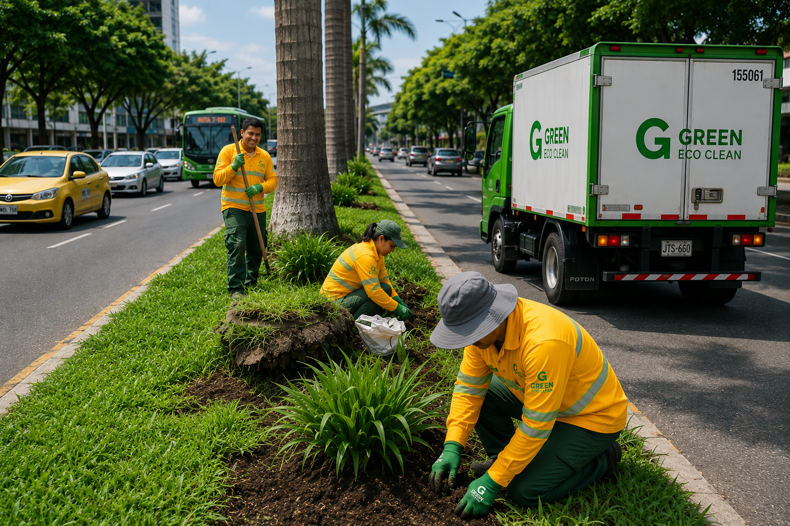 Parque urbano con mantenimiento profesional — zonas verdes