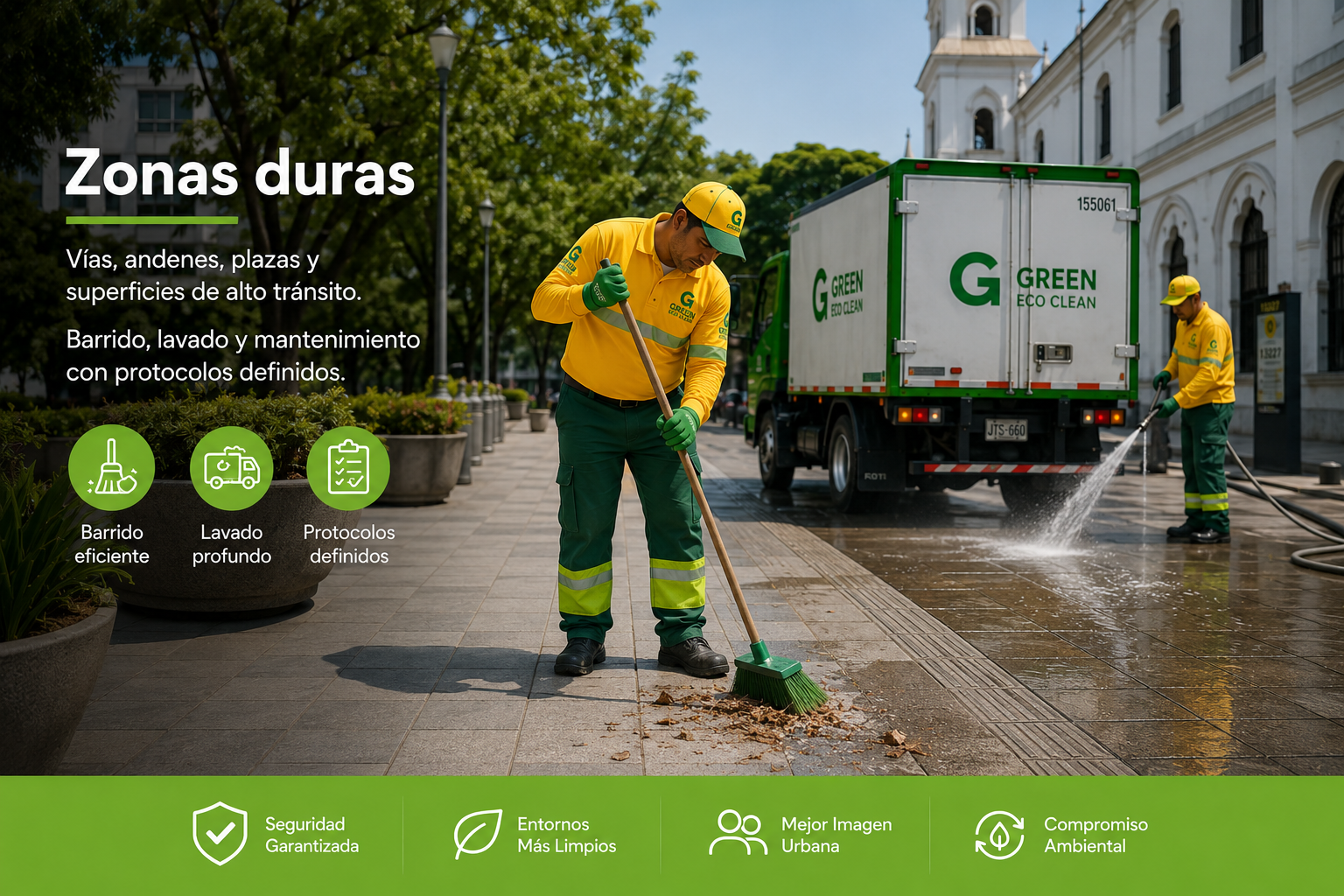 Vía urbana y espacio público — zona dura